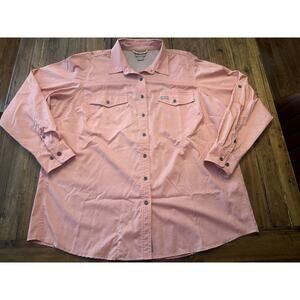 Ariat Rebar VentTEK Long Sleeve Fishing Button Shirt Size XL Outdoor Nature Pink